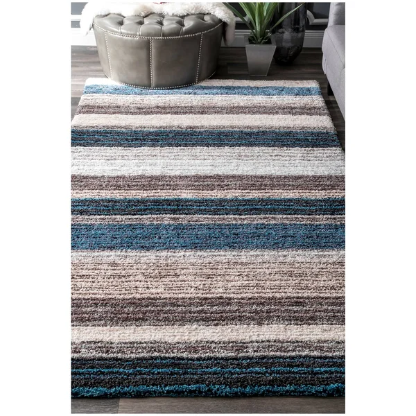 nuLOOM Hand-Tufted Classie Shag Area Rug, Soft Sky