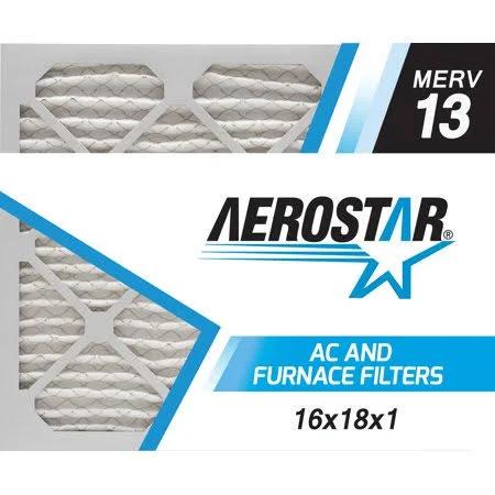16x18x1 AC and Furnace Air Filter by Aerostar - MERV 13, Box of 6