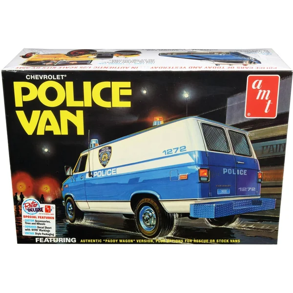Skill 2 Model Kit Chevrolet Police Van NYPD (New York City Police Dept) 1/25 Scale Model by AMT Amt1123