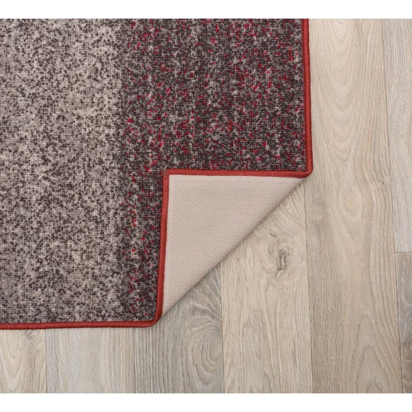 Modern Boxes Design Non-Slip (Non-Skid) Area Rug - 5&3x22 x 7&3x22 - Red