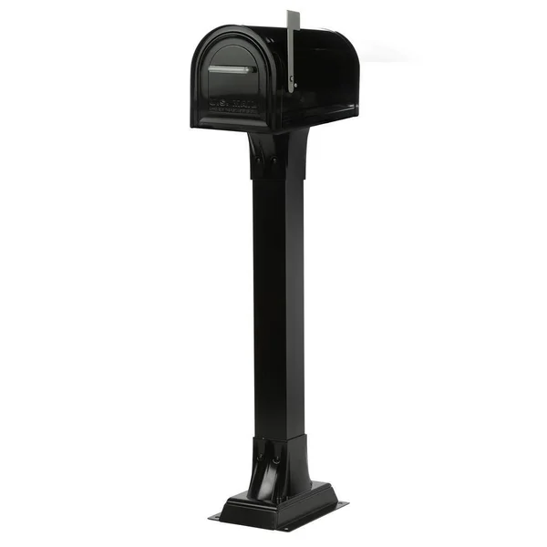Gibraltar Mailboxes Reliance Black Locking Mailbox with Pedestal Post Kit, Blacks