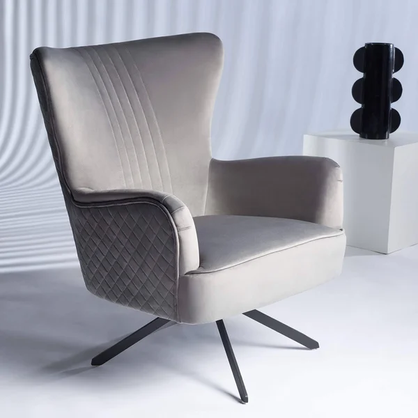 Safavieh SFV5015A Alejandro Velvet Accent Chair Slate Grey