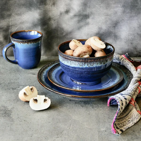 Better Homes & Gardens Painted Canyon 16 Piece Dinnerware Set, Blue