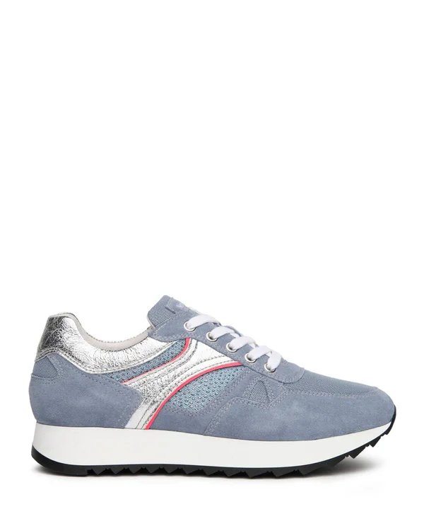 NeroGiardini Metallic Glitter Sneaker - Size 11Us in Light Blue at Nordstrom