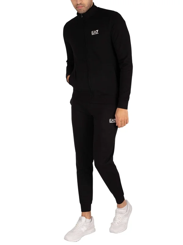 EA7 Train Core ID Tracksuit - Black, Silver - Size M