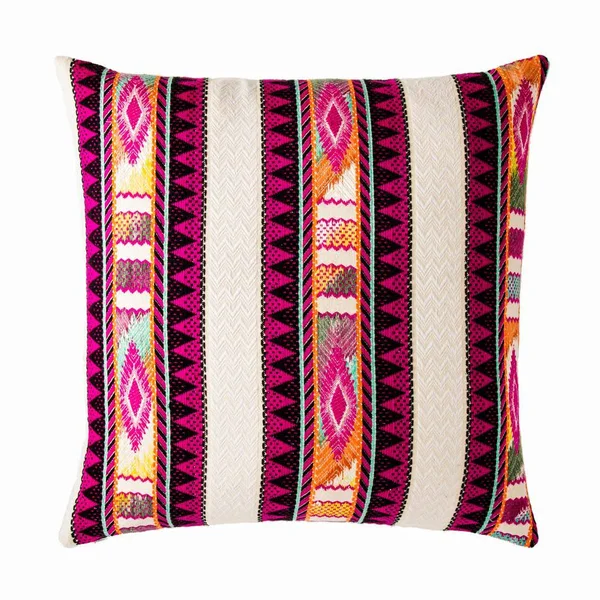 Mayra Striped Multicolor/ Ivory Throw Pillow 22 inch - Polyester