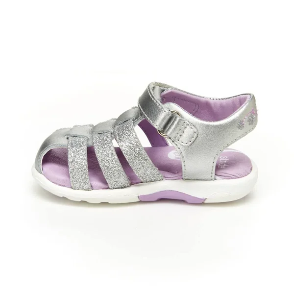 Stride Rite SRT Luna - Girls 9.5 Toddler Silver Sandal Medium