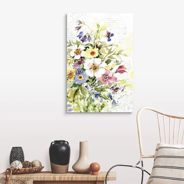 Watercolor Flowers - Canvas Wall Art, 24x36, Great Big Canvas