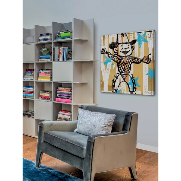Marmont Hill 'Howdy Yall Boy' by Rick Martin Painting Print on Wrapped Canvas - Yellow