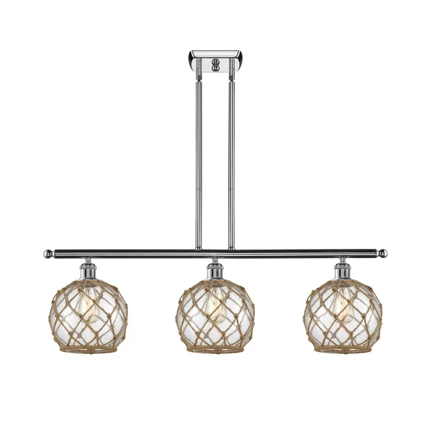 Innovations Lighting-Farmhouse Rope 3 Light Island Light-516-3I-PC-G122-8RB-LED