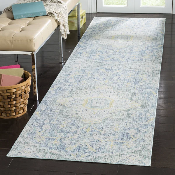 Safavieh WDS329J Windsor Blue - Lime Area Rug - 4& x 6&