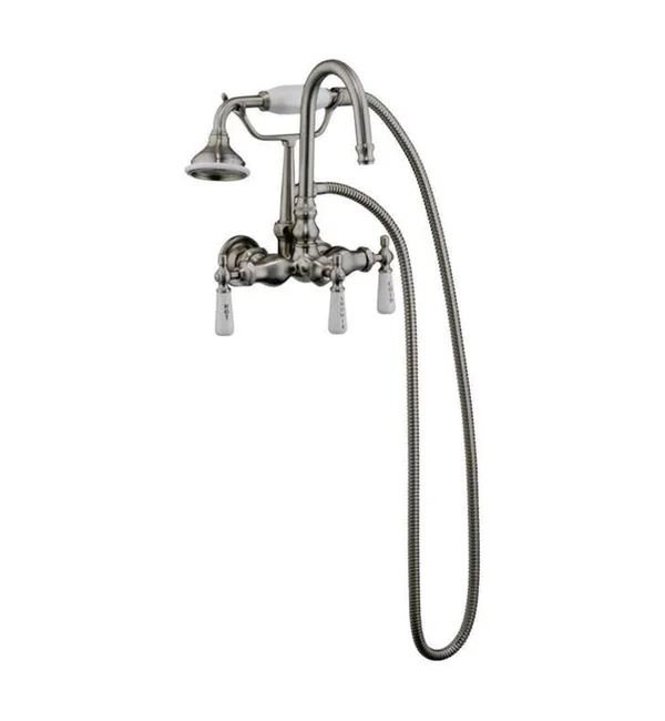 Barclay 4022-PL-PN Tub Wall-Mounted Faucet with Hand Shower - Polished Nickel