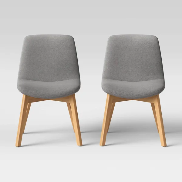 Set of 2 Dixon Wood Leg Dining Chairs Gray - Project 62