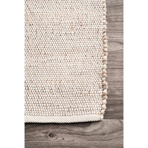 nuLOOM Solid Elfriede Natural 3& x 5& Area Rug