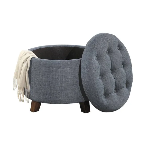 Pemberly Row Wood Storage Ottoman in Blue Gray - PR-4753-2018742