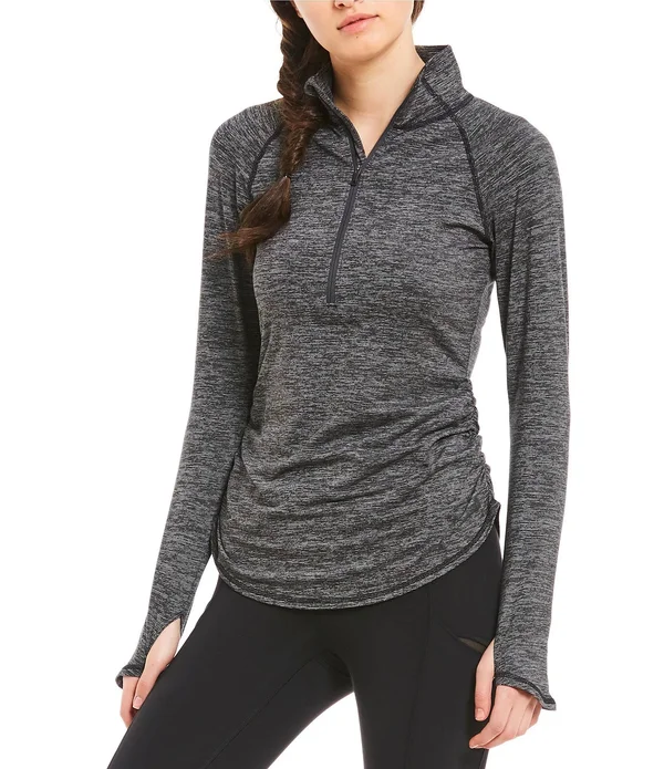 The North Face Women's Motivation Stripe 1/2 Zip TNF Black Micro Stripe, L