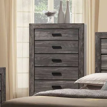 Union Rustic Raven 5 Drawer Chest - Gray