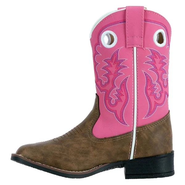Laredo Kid's Mahaska Western Boots - Tan/Pink