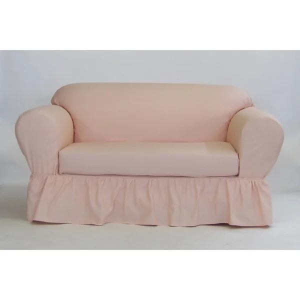 Ruffled 2-pc. Slipcover Size Chair in Pink by BrylaneHome