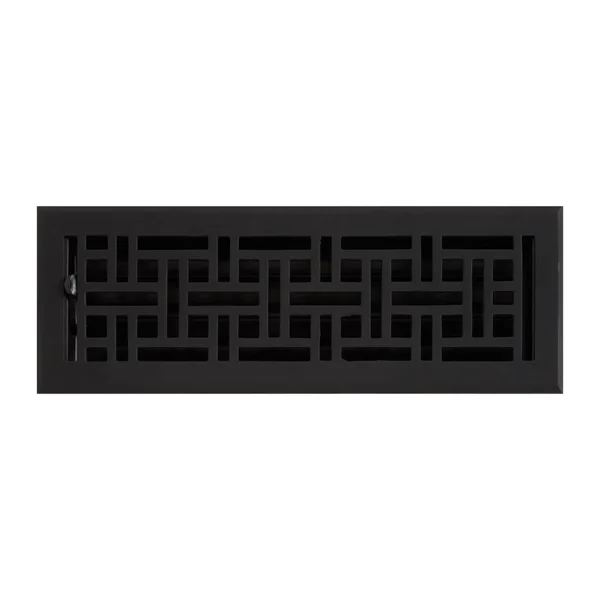Wicker Style Cast Iron Floor Register in 4x22 x 14x22 (5-1/8x22 x 15-5/8x22 Overall), Signature Hardware 393402