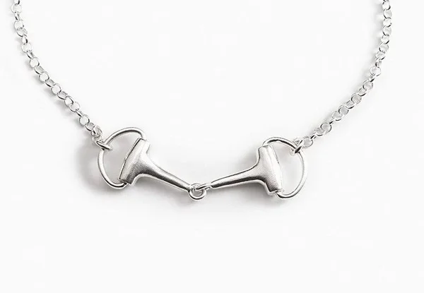 Equestrian Necklace Round Horse Bit 925 Sterling Silver