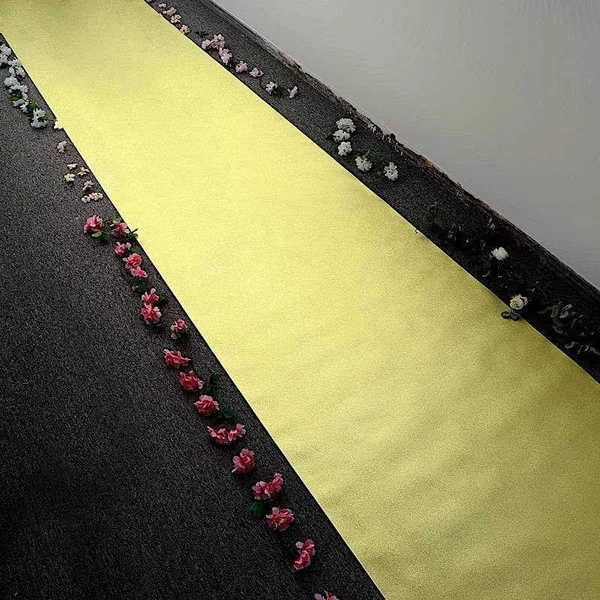 Balsa Circle 50 ft Long Glittered Wedding Aisle Runner - Champagne
