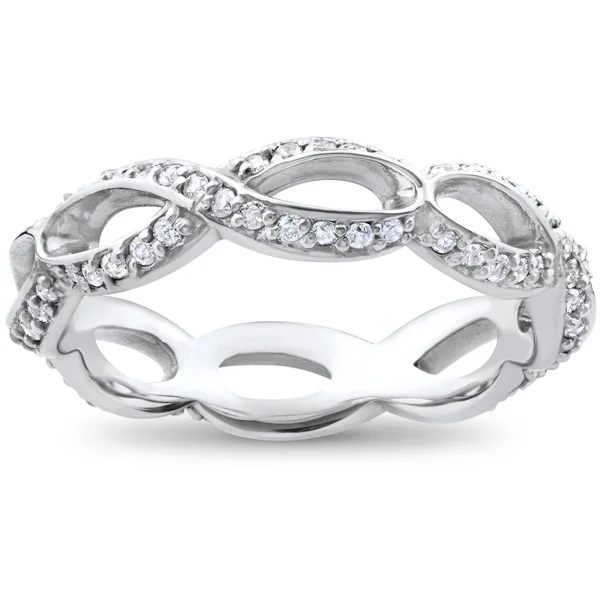 Pompeii3 3/4ct Diamond Infinity Eternity Ring 14K White Gold