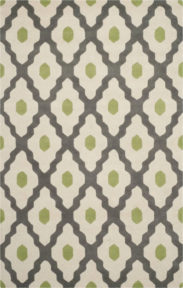 Safavieh 3& x 5& Chatham CHT748D Ivory - Dark Grey Rug