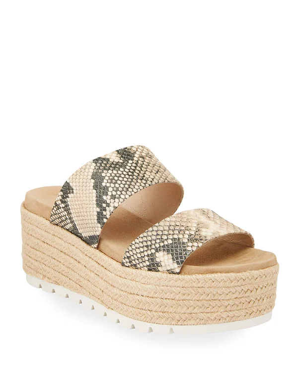 J Slides Quinzel Sandal 7.5, Natural Multi (Cream Black)