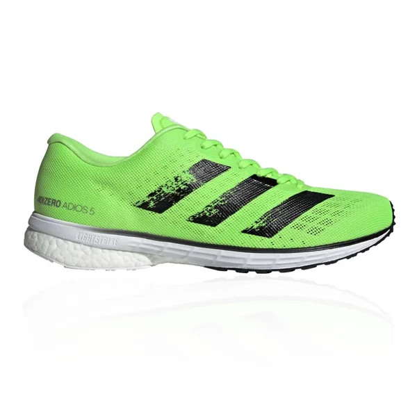Adidas Adizero Adios 5 Boost Mens Running Shoes - Green-10.5