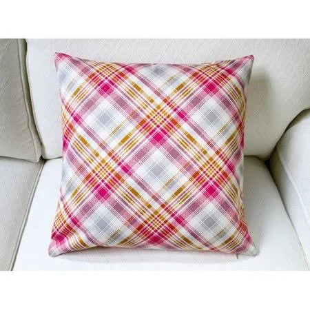 Artisan Pillows Notting Hill Plaid Tartan Indoor Pillow COVER, Pink
