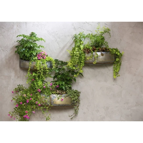 Plow & Hearth Rustic Metal Wall Planters, Set of 3