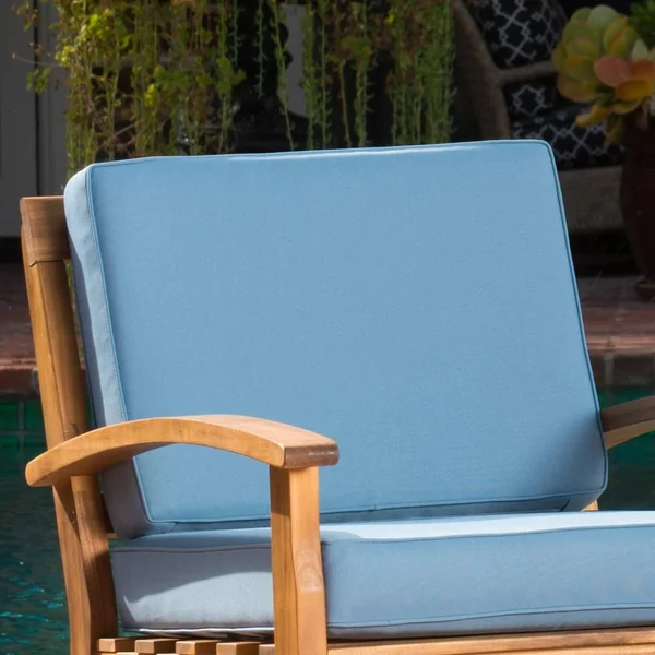 4-Pc Outdoor Chat Set in Beige and Teak Finish