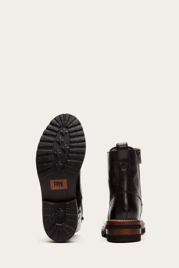 Frye Ella Moto Lace (Black) Women's Boots