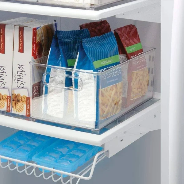 mDesign Deep Plastic Kitchen Storage Organizer Container Bin with Handles for