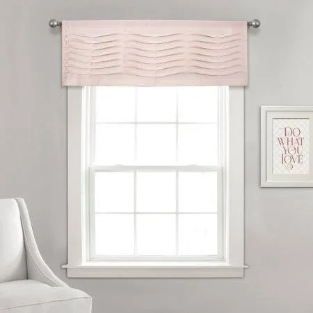 Hemmer Wave Texture 52x22 Window Valance Isabelle & Max Color: Blush