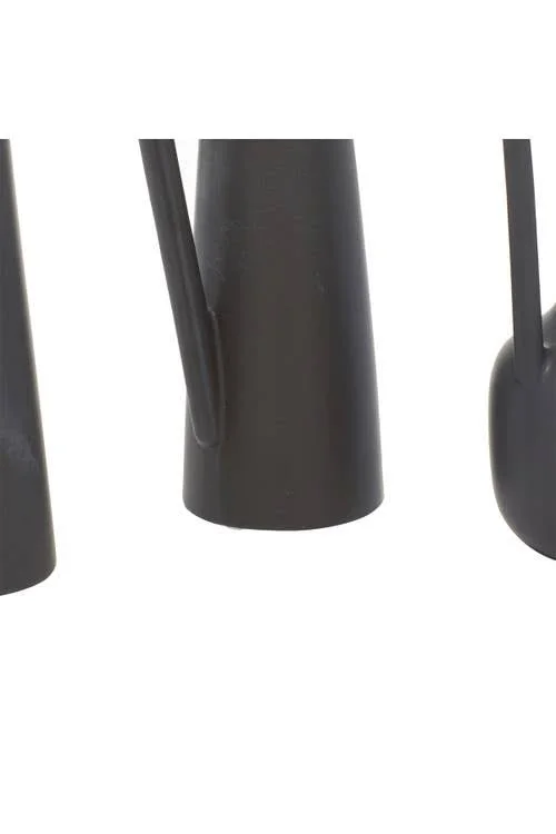 CosmoLiving by Cosmopolitan 12 in. - 13 in. and 11 in. Dark Grey Ceramic Modern Vase (Set of 3)