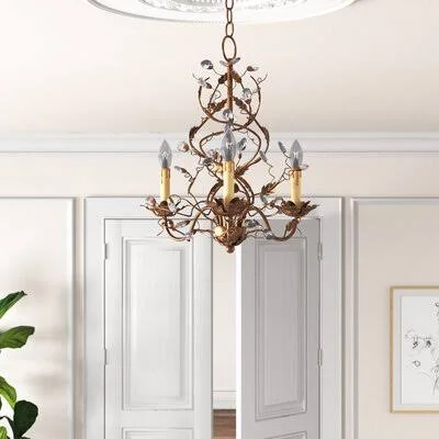 Cassell 3-Light Candle Style Classic - Traditional Chandelier Kelly Clarkson Home Finish: Etruscan Gold