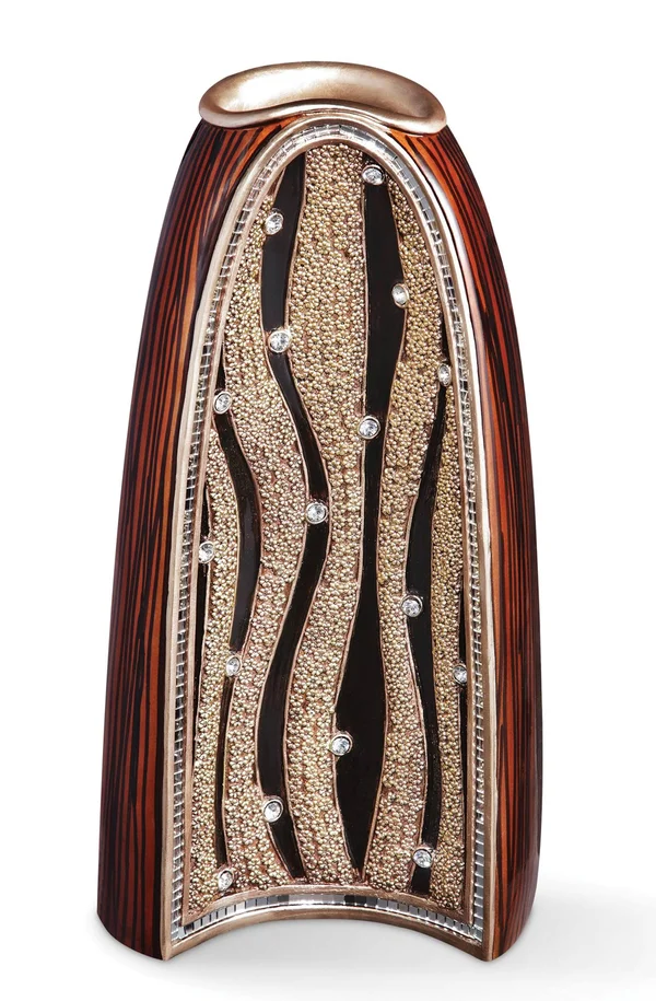 Ok Lighting Ok-4265V Sunset Ripples Decorative Vase Brown