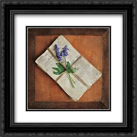 Letters to Home II 2X Matted 20x20 Black Ornate Framed Art Print by Atria, Cristin
