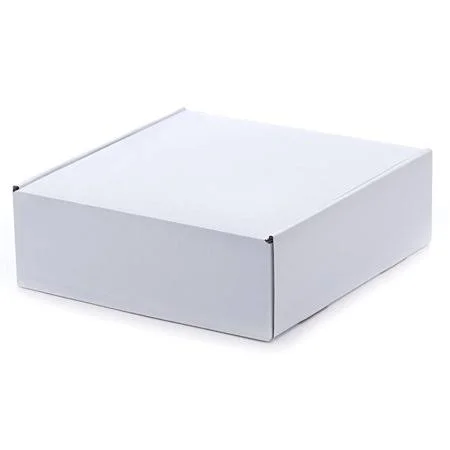 50ea - 9 x 9 x 3 White Corrugated Tuck Top Box by Paper Mart