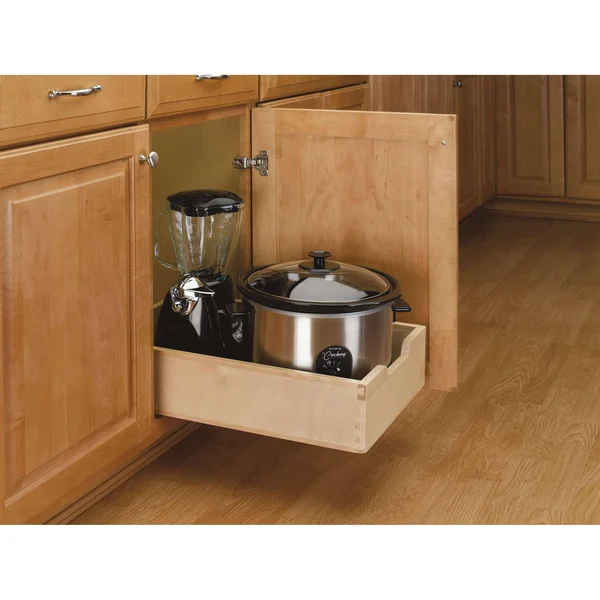 Rev-A-Shelf 4WDB-15 Medium Wood Base Cabinet Pull-Out Drawer, Natural Wood