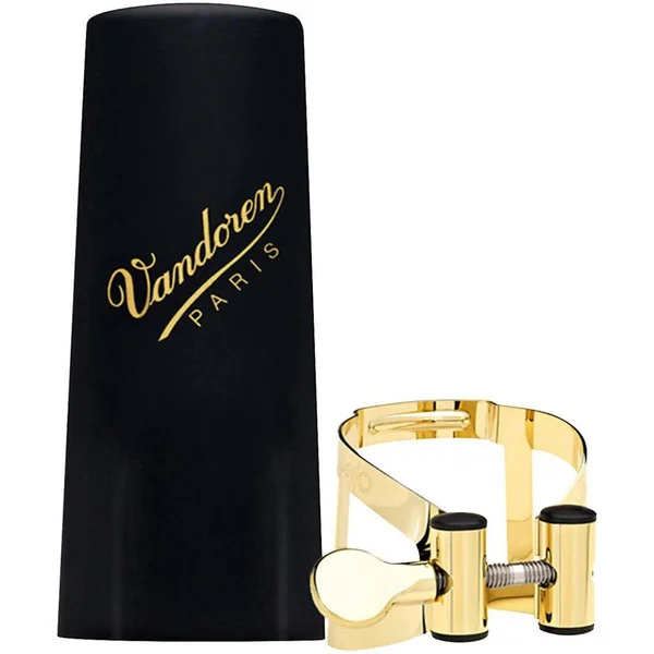 Vandoren LC56DP M/O Ligature and Plastic Cap for Soprano Saxophone - Gilded Finish