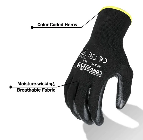 Nylon Knit Smooth Nitrile Coating Multi-functional Gloves 10(XL) - 120 Pairs