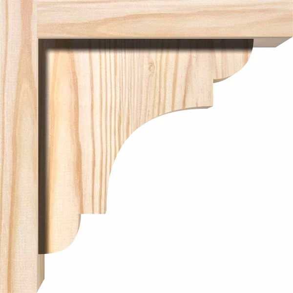 Ekena Millwork COR06X12X20NEB01SDF 5 1/2x22W x 12x22D x 20x22H New Brighton Smooth Corbel w/Backplate - Douglas Fir