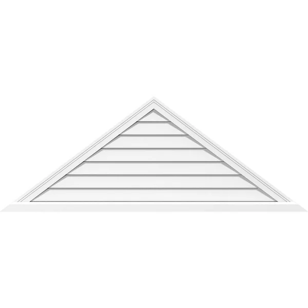 Ekena Millwork GVPTR34X1703SF 34x22W x 17x22H Triangle Surface Mount PVC Gable Vent 12/12 Pitch: Functional, w/ 2x22W x 2x22P Br