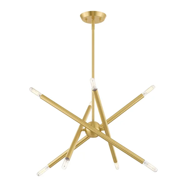 Livex Lighting Soho 8 Light Satin Brass Chandelier 46774-12