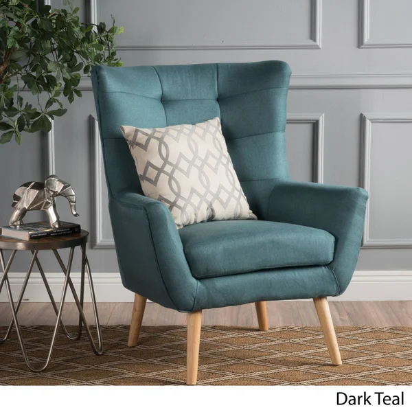 Christopher Knight Home Tamsin Mid-Century Fabric Club Chair by - Wheat
