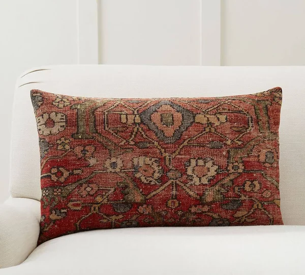 Aluma Printed Lumbar Pillow COVER - 16 x 26x22, Red Multi