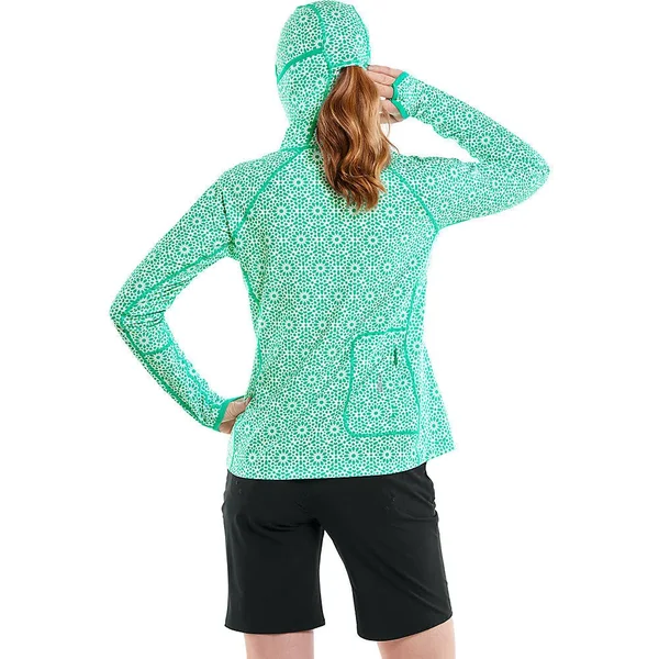 Coolibar Women's Paros Sailing Hoodie - Shirts for Women, Green, XX-Large